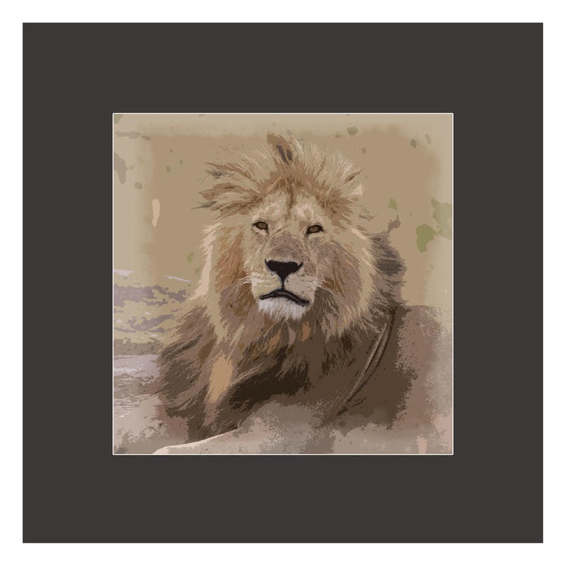 F+S Parker, LEO II (Löwe,Löwenmähne, Gesicht, Nahaufnahme, Fotokunst, Tier, Raubkatze, Tierportrait, Wunschgröße, Treppenhaus, Wohnzimmer, braun/beige)
