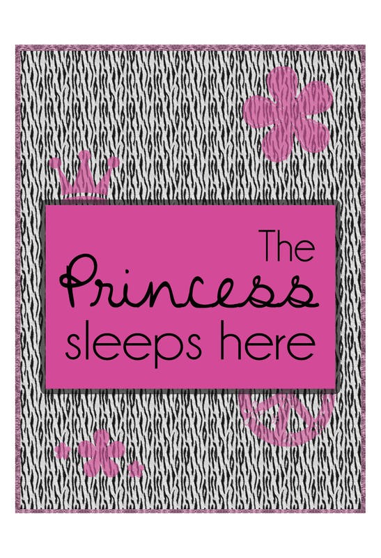 Lauren Gibbons, PRINCESS PINK (Prinzessin, Türschild, Jung und Wild, Typografie, Treppenhaus, Jugendzimmer, Grafik, Wunschgröße, bunt)