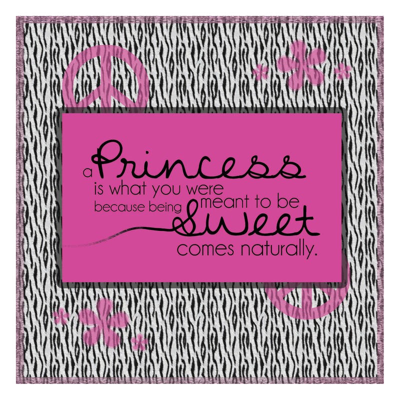 Lauren Gibbons, PRINCESS I (Prinzessin,  Peacezeichen,  Kalligrafie, Typografie, Jugendzimmer, Grafik, Wunschgröße, pink, schwarz/weiß)