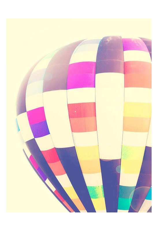 Ashley Davis, HOT AIR BALLOON (Heißluftballon, Reisen,  schweben,  Wohnzimmer, Treppenhaus, Büro, modern, Fotokunst, Wunschgröße, bunt)