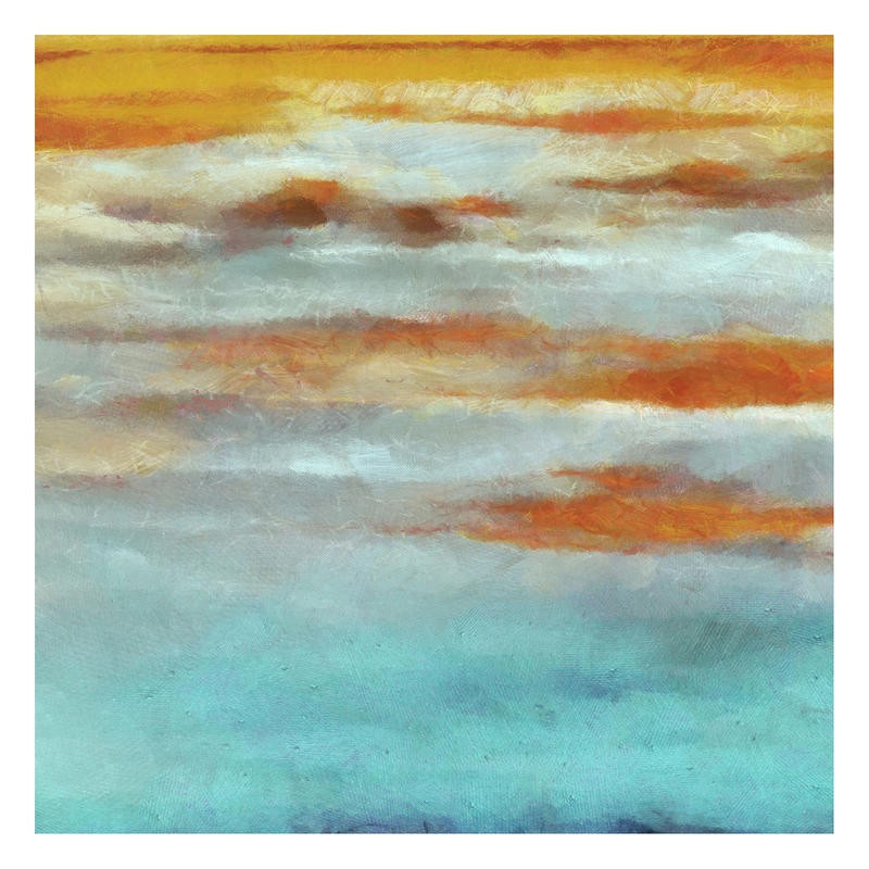 Taylor Greene, HORIZON TURQUOISE I (Abstrakte Malerei, Horizont, Landschaft, Wolken, modern, Büro, Wohnzimmer, Wunschgröße)