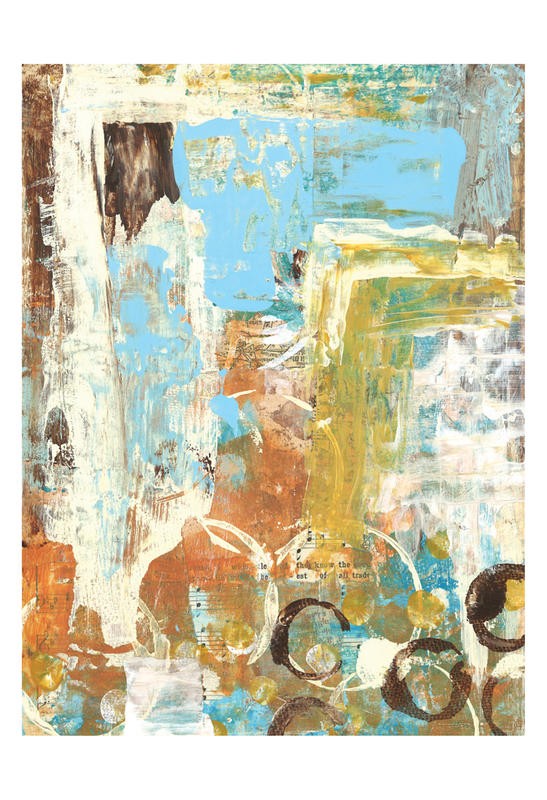Erin Butson, SILENCE II (Abstrakte Malerei, Muster, ornamente, Kreise, Malerei, Wohnzimmer, Treppenhaus,   Wunschgröße, bunt)