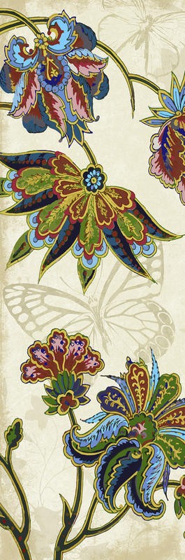 Jace Grey, FLORAL PATTERN BEIGE PANEL I (BLUMEN)