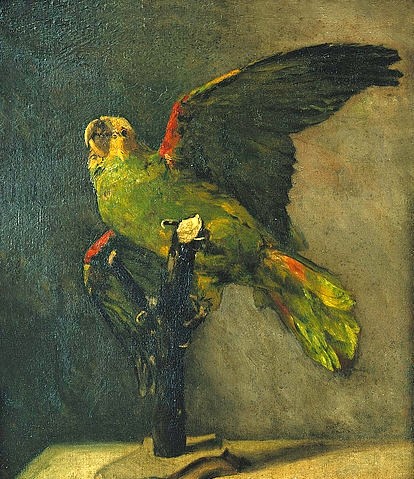 Vincent van Gogh, Der grüne Papagei. 1885 (Papgei, Amazone, Flügel, Ast, Vogel,  Klassische Moderne, Impressionismus, Wohnzimmer, Treppenhaus, Wunschgröße, bunt)