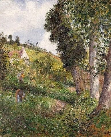 Camille Pissarro, Landschaft mit Gemüsefeld bei Pontoise. Um 1878 (Pissarro,Camille,1830-1903,Christie's Images Ltd,Öl auf Leinwand,19. Jahrhundert,Impressionismus,? Christie's Images Ltd - ARTOTHEK,Camille Pissarro,Kohl,Landwirtschaft,Landschaft,Pontoise,draußen,ländlich,auf dem Land,Gemüse,Gemüseanbau,Feld,Feldarbeite,)