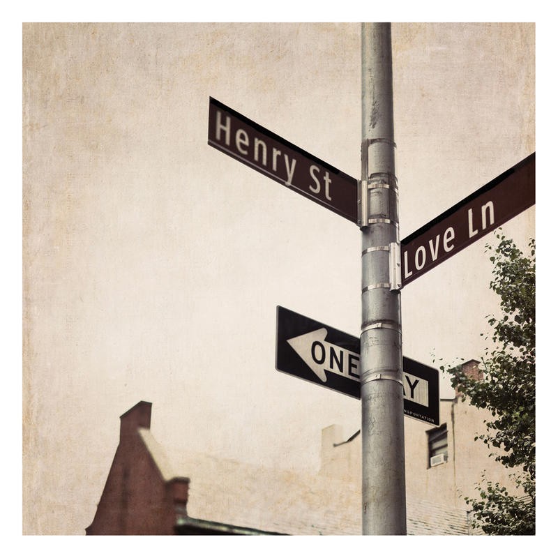 Tracey Telik, ONE WAY (Straßenschild, Einbahnstraße, Städte, New York, Nostalgie, Fotokunst, Wunschgröße, Treppenhaus, Wohnzimmer, schwarz/weiß)