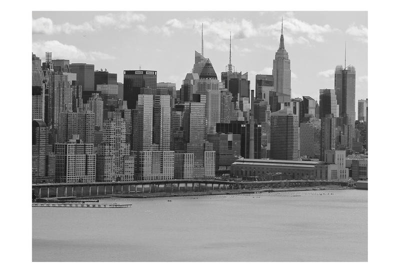 Sandro De Carvalho, NEW YORK CITY I (Wolkenkratzer, Hochhäuser, Skyline, Architektur, New York,  Städte, Metropole, Fotokunst, Wunschgröße, Wohnzimmer, Büro, Treppenhaus, schwarz/weiß)