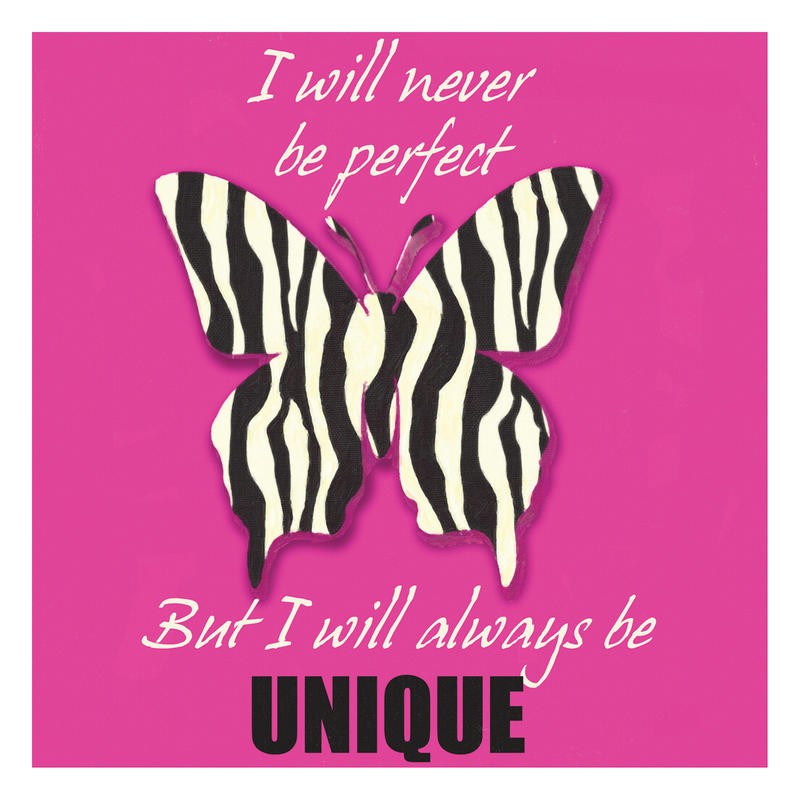 Taylor Greene, BLACK AND PINK II (Motivation, Inspiration, Spruch, Selbsbewusstsein, Selbstvertrauen, Schmetterling, Typografie, Wunschgröße, Jugendzimmer, Pink/schwarz)
