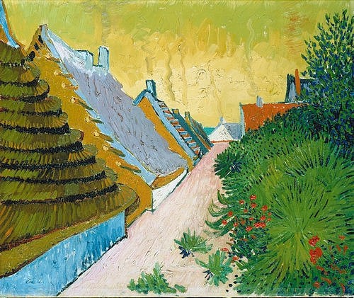 Vincent van Gogh, Dorfstraße in Saintes-Maries. 1888. (Gogh,Vincent van,1853-1890,Christie's Images Ltd,Dörfer,Häuser,Frankreich,Gogh, Vincent van 1853-1890, Saintes-Maries-de-la-mer)