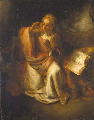Rembrandt van Rijn, Maria der Verkündigung. (Rembrandt van Rijn,1606-1669,Prag,National (Narodni) Galerie,Maria Verkündigung,Rembrandt van Rijn 1606-1669)