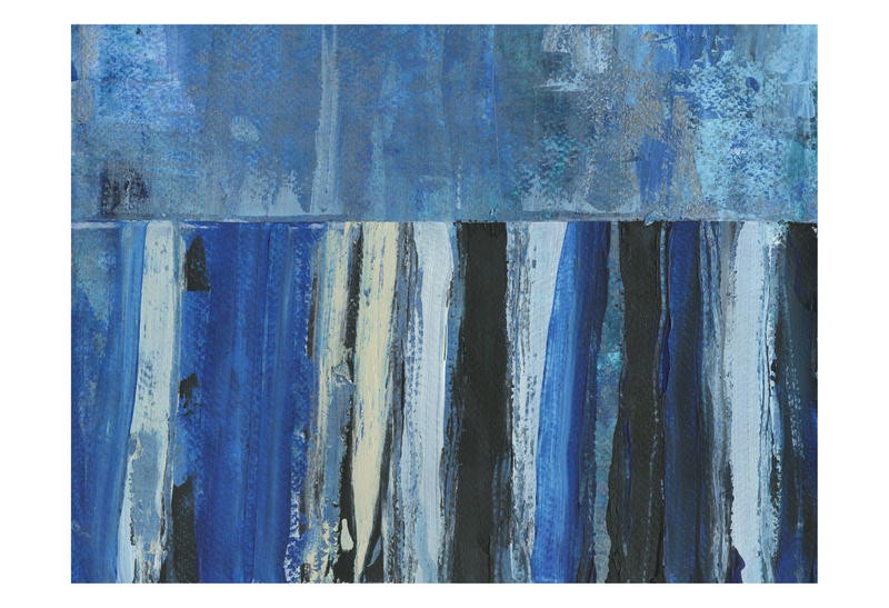 Smith Haynes, BLUE BOARDWALK I (Abstrakt, Malerei, Farbflächen, Steifen, Vertikal, modern, Wunschgröße, Wohnzimmer, Treppenhaus, Büro, Business, blau)