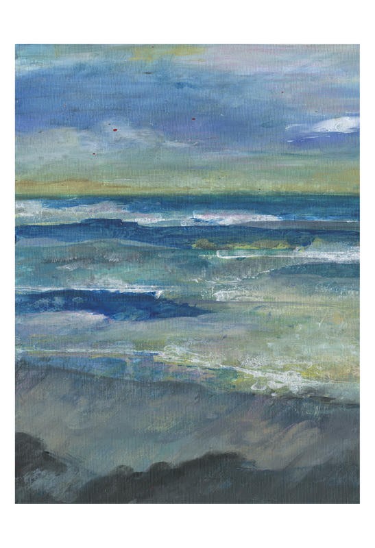 Smith Haynes, INBOUND STORM I (Abstrakt, Malerei, Abstrahiert, Meer, Wellen, Horizont, maritim, Horizontale, modern, Wunschgröße, Wohnzimmer, Treppenhaus, Büro, bunt)