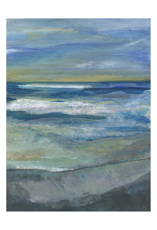 Smith Haynes, INBOUND STORM II (Abstrakt, Malerei, Abstrahiert, Meer, Wellen, Horizont, maritim, Horizontale, modern, Wunschgröße, Wohnzimmer, Treppenhaus, Büro, bunt)