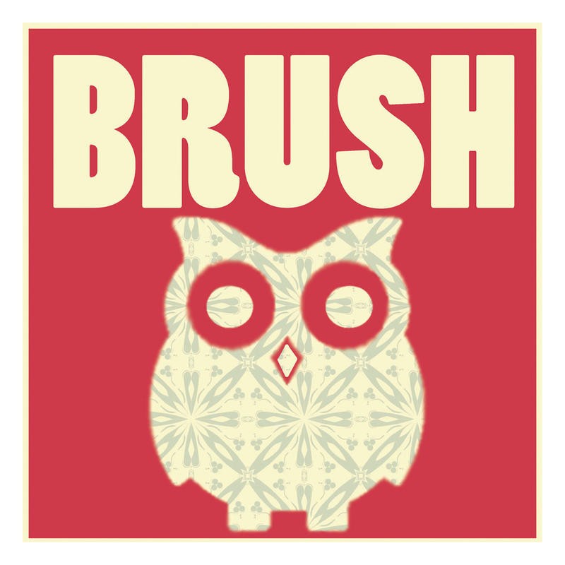 Lauren Gibbons, ILLUSTRATION III (Vogel, Eule, Brush, Grafik, naiv, plakativ, Treppenhaus, Wohnzimmer, Wunschgröße, rot/beige)