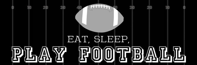 Lauren Gibbons, PLAY FOOTBALL (Schild, Männersache, Sport, Fußball, Schriftzug, Typografie, Wunschgröße, schwarz/weiß)