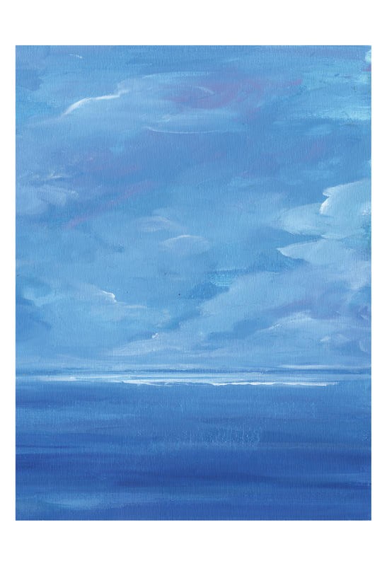 Smith Haynes, BLUE IN BLUE II (Abstrakt, Malerei, Abstrahiert, Meer,  Horizont, maritim, Horizontale, modern, Wunschgröße, Wohnzimmer, Treppenhaus, Büro, blau)