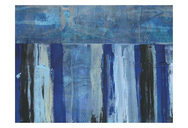 Smith Haynes, BLUE BOARDWALK II (Abstrakt, Malerei, Farbflächen, Steifen, Vertikal, modern, Wunschgröße, Wohnzimmer, Treppenhaus, Büro, Business, blau)