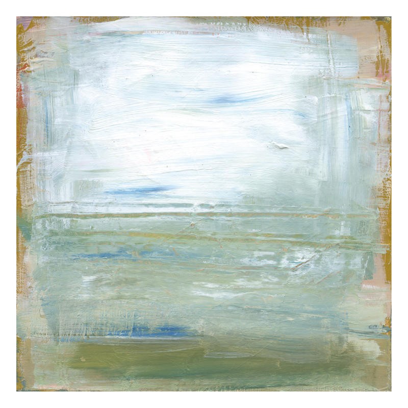 Linda Davey, OFF THE COAST II (abstrakte Malerei, modern, Farbfelder, zeitgenössische Malerei,  stilisiert, Esszimmer, Treppenhaus, Wohnzimmer, Wunschgröße, grau/weiß)