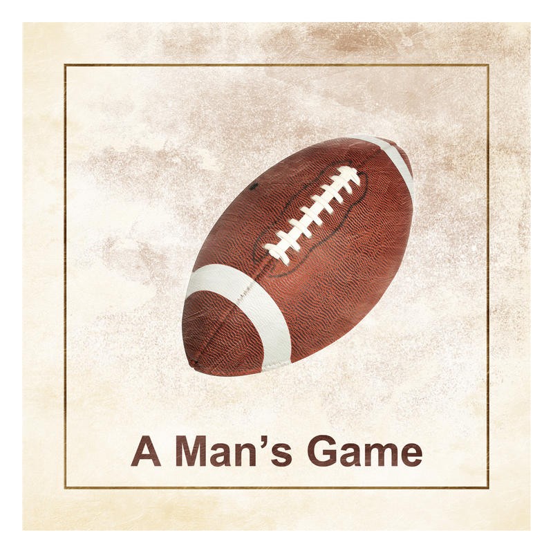 Sheldon Lewis, A MAN´S GAME (American football, Ballspiel, Männersache, Sport, nationalsport, Grafik, Wunschgröße, Treppenhaus, braun/beige)