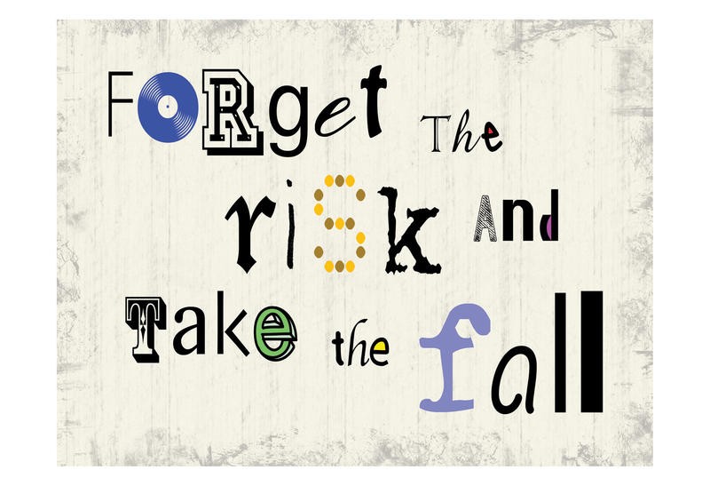 Lauren Gibbons, TAKE THE FALL (Motivation, Inspiration, Lebensweisheiten, Sprüche, Typografie, Treppenhaus, Jugendzimmer, Grafik, Wunschgröße, bunt)