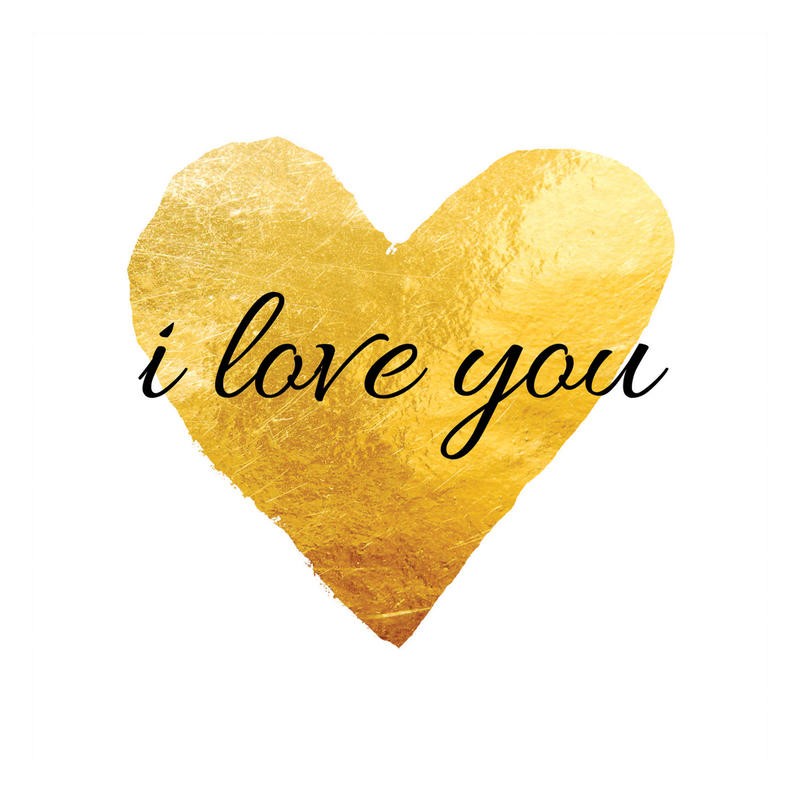Victoria Brown, YELLOW HEART I (Inspiration, Motivation, Liebe, positiv, Herz,  Treppenhaus, Jugendzimmer, Wohnzimmer, Wunschgröße, Grafik, gold/weiß)