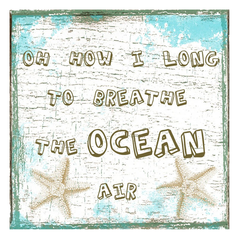 Sheldon Lewis, OCEAN AIR II (Seesterne, Holz, Brett, maritim, Inspiration, Nostalgie, Retro, Vintage, Badezimmer, Treppenhaus, bunt)