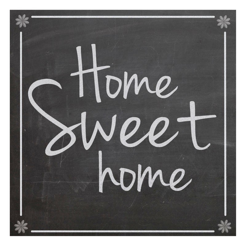 Lauren Gibbons, SWEET I (Tafel, Zuhause, Sweet home, wohlfühlen, Schrift, Typografie,  Grafik, Wunschgröße, schwarz/weiß)