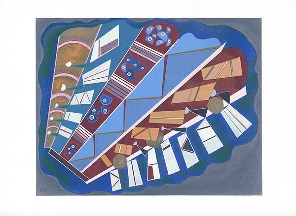 Kandinsky Wassily Mit- und Aufeinander (Frequenzmodulierte Rastertechnik) (Klassische Moderne, Malerei, abstrakte Kunst, geometrische Formen, abstrakte Muster, Linien,  Dreiecke, Bögen, Wohnzimmer, Büro, Arztpraxis, Wunschgröße, bunt)