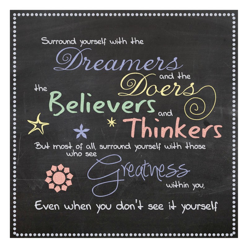 Lauren Gibbons, CHALK BELIEVERS (Motivation, Inspiration, Selbstvertrauen, Lebensweisheit, Tafel,  Schrift, Kalligrafie, Typografie,  Grafik, Wunschgröße, schwarz/weiß)