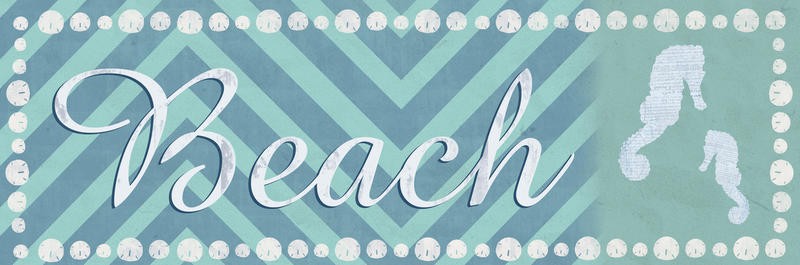 Lauren Gibbons, TURQUOISE BEACH (Schild, Strand, Schriftzug, Kalligrafie, maritim, Grafik, Wunschgröße, Badezimmer, Treppenhaus,  blau)