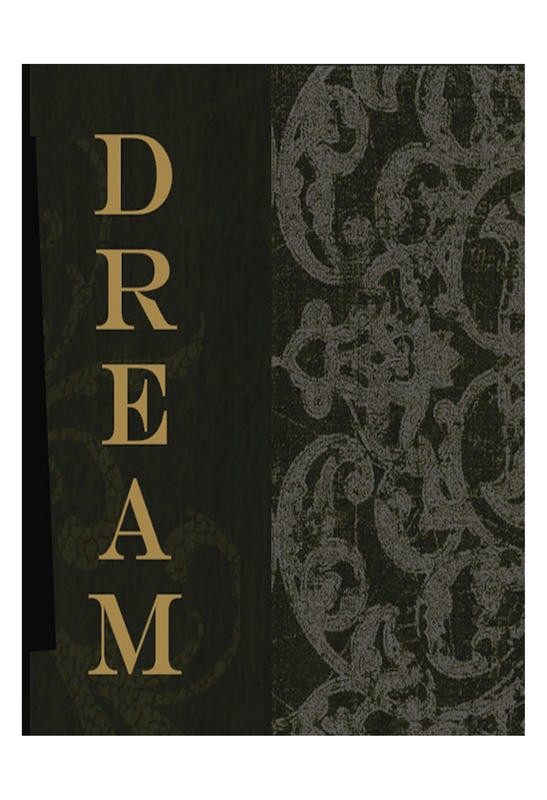 Taylor Greene, DREAM IN BLACK (Spruch, Wort, Inspiration,  Traum, Ornamente, Muster, Lebensphilosophie, Typografie, Inspiration, Motivation, modern, Wunschgröße, Jugendzimmer, Schlafzimmer, schwarz/gold)