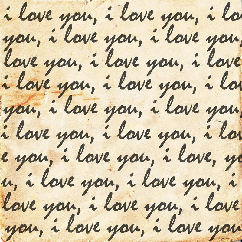Sheldon Lewis, I LOVE YOU (Valentinstag, Liebesbrief, retro/vintage, Kalligrafie, Wohnzimmer, Jugendzimmer, Treppenhaus, Grafik, Wunschgröße,bunt)