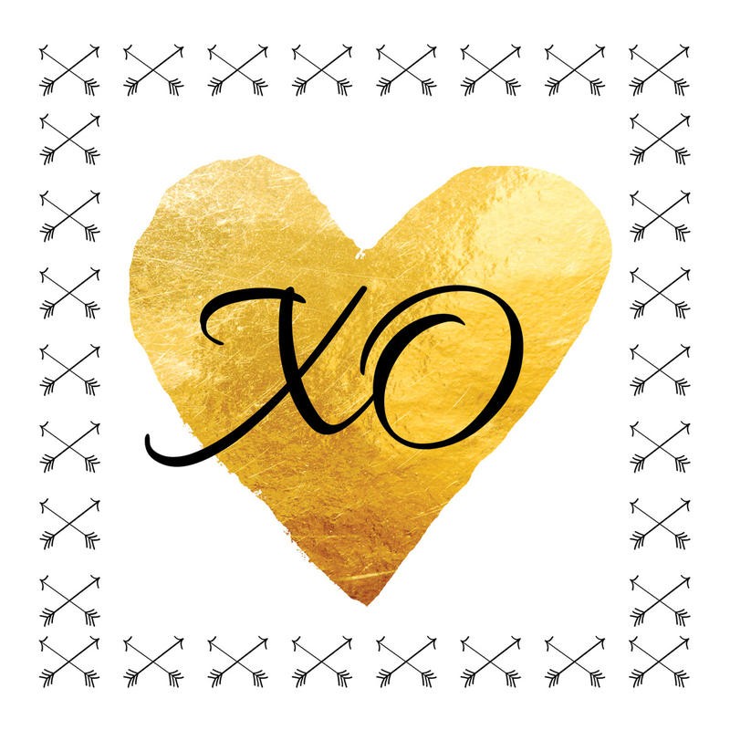 Victoria Brown, YELLOW HEART WITH BORDER II (Inspiration, Motivation, Liebe, positiv, Herz, Liebespfeile, Treppenhaus, Jugendzimmer, Wohnzimmer, Wunschgröße, Grafik, gold/weiß)