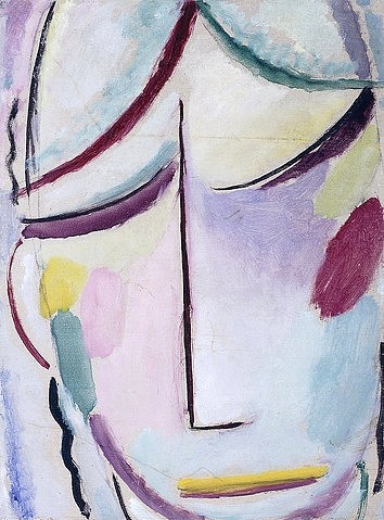 Alexej von Jawlensky, Heilandsgesicht. Um 1921 (Gesicht, Kopf, abstrahiert, geometrisch, Klassische Moderne, Blauer Reiter, Treppenhaus, Wohnzimmer, Klassische Moderne, Wunschgröße, bunt)