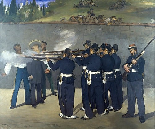 Édouard Manet, Die Erschießung Kaiser Maximilians von Mexico 1867. (Mannheim,Kunsthalle,Manet,Édouard,1832-1883,Maximilian,Geschichte, Mexiko,Geschichte, Österreich,Hinrichtung,Schiessen,Manet, Edouard 1832-1883)