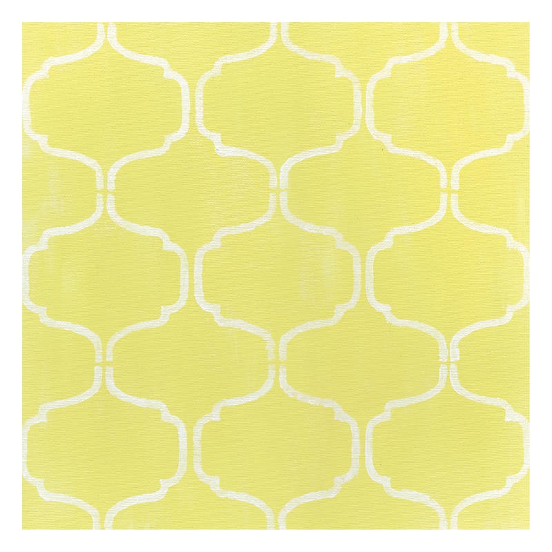 Patti Sechi, GEOMETRY IV (Muster, Kachelmuster, Kacheln, geometrisch, Küche, Treppenhaus, Wohnzimmer, Wunschgröße, Malerei, weiß/gelb)