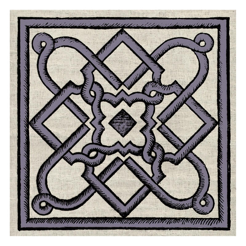 Tina Carlson, WOOD CUT C (Kachel, Muster, Ornamente, orientalisch, Holzschnitt, Grafik, Wunschgröße, Wohnzimmer, Treppenhaus, Küche, grau)