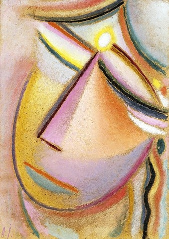 Alexej von Jawlensky, Heilandsgesicht: Neigender Kopf. 1923 (Gesicht, Kopf, abstrahiert, geometrisch, Klassische Moderne, Blauer Reiter, Treppenhaus, Wohnzimmer, Klassische Moderne, Wunschgröße, bunt)