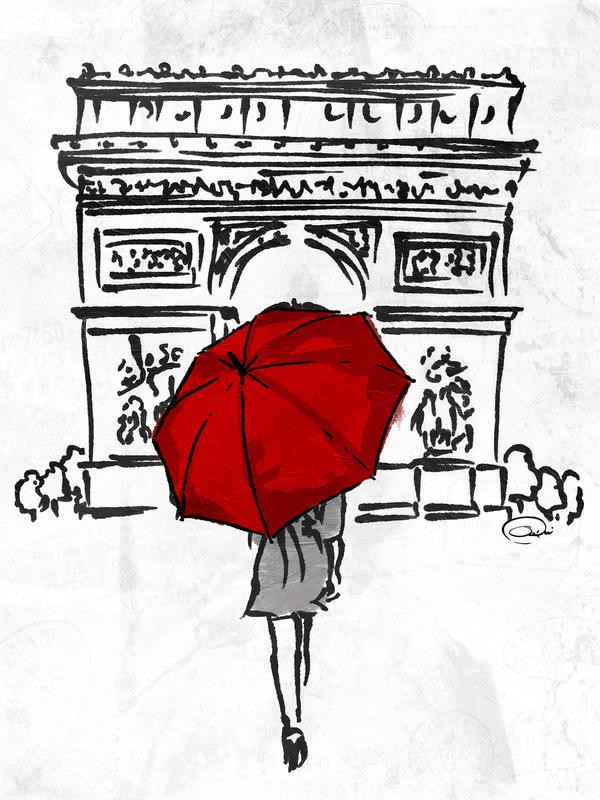 Onrei, INKED WALK AWAY RED I (PARIS)