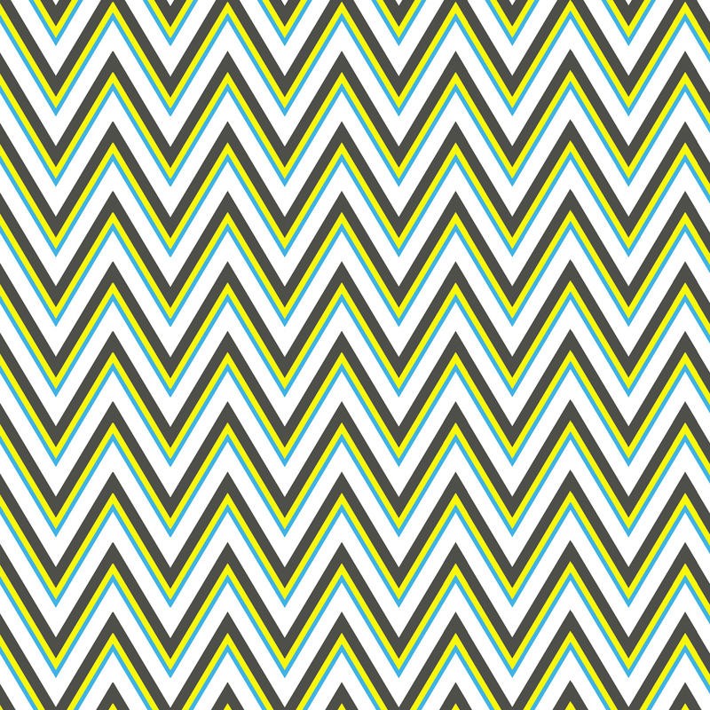 Sheldon Lewis, CHEVRON III (Zickzack, Winkel, Linien, geometrisches Muster, modern, Grafik, Wunschgröße, Wohnzimmer, Treppenhaus, grün/gelb/creme)