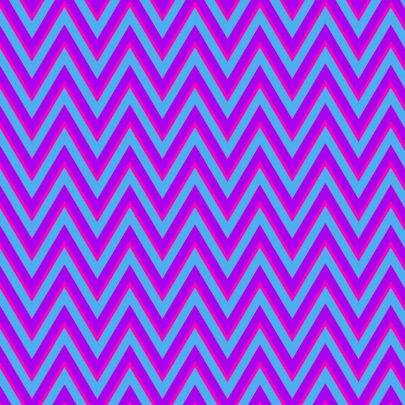 Sheldon Lewis, CHEVRON VI (Zickzack, Winkel, Linien, geometrisches Muster, modern, Grafik, Wunschgröße, Wohnzimmer, Treppenhaus, lila/pink/blau)