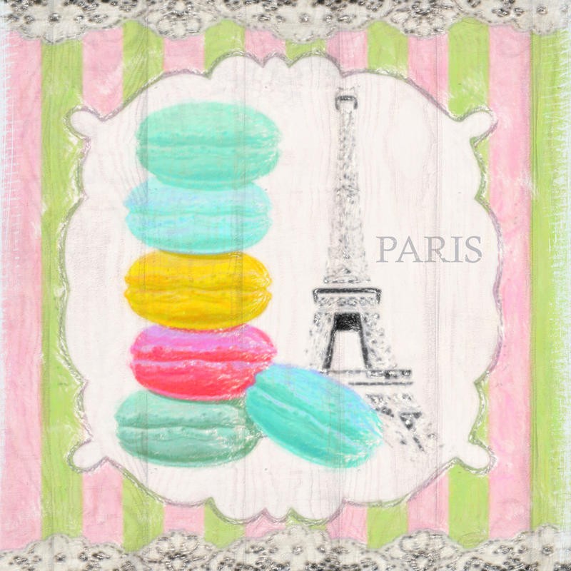 Taylor Greene, MACARON PARIS II (Gebäck, Macarons, Paris, Eiffelturm, Liebe, dekorativ, Präsentation, Nostalgie, Küche, Café, Konditorei, Wunschgröße,)