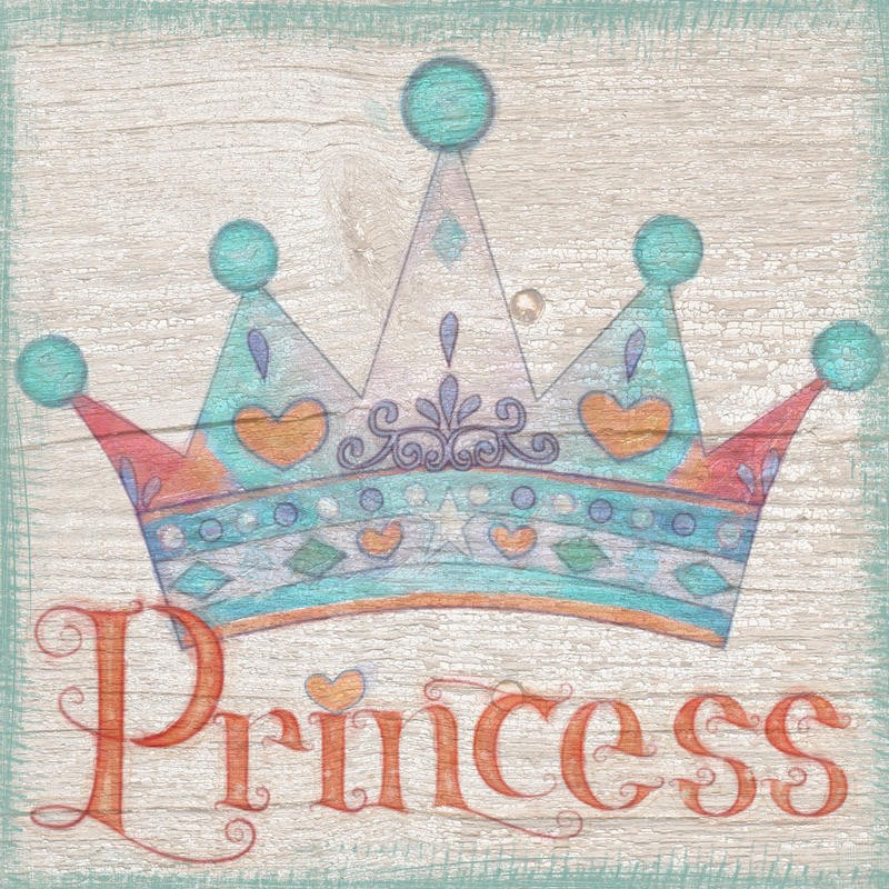 Taylor Greene, PRINCESS II (Prinzessin, Krone, Typografie, Motto, Holzpaneele, dekorativ, Nostalgie,   Wunschgröße, Kinderzimmer)