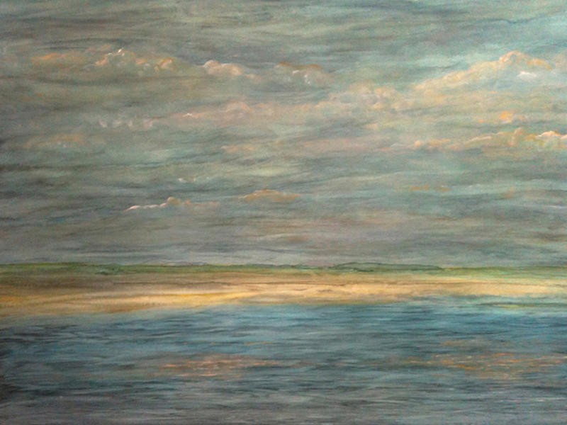 Peter Laughton, BEYOND IMAGINATION I (Meer, Wasser, Himmel, Wolken, Malerei,  Aquarell, Horizont, Strand, Küste, Wohnzimmer, Büro, Treppenhaus, Wunschgröße, bunt)