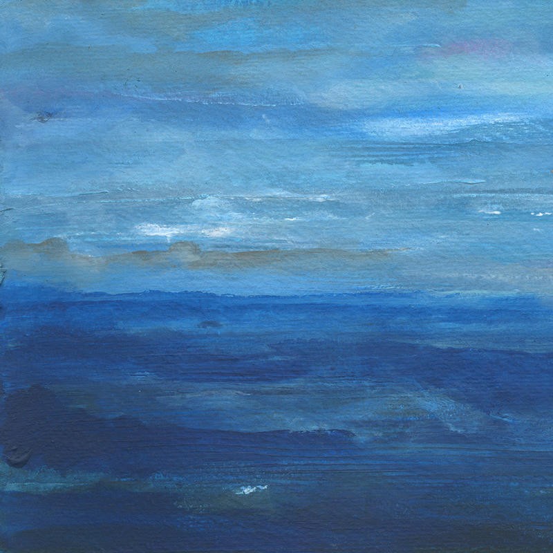 Smith Haynes, INFINITE SEA I (Abstrakt, Malerei, Abstrahiert, Meer, Wellen, Horizont, maritim, Horizontale, modern, Wunschgröße, Wohnzimmer, Treppenhaus, Büro, blau)