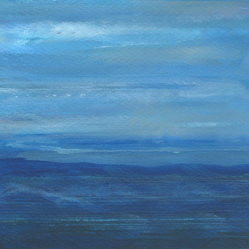 Smith Haynes, INFINITE SEA II (Abstrakt, Malerei, Abstrahiert, Meer, Wellen, Horizont, maritim, Horizontale, modern, Wunschgröße, Wohnzimmer, Treppenhaus, Büro, blau)