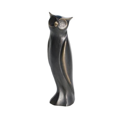 Kerstin Stark, Eule, 15cm (Eule, Handschmeichler, Tierisches, Skulptur, Plastik, Bronze, Figur, Wohnzimmer,Büro, bronzefarben)