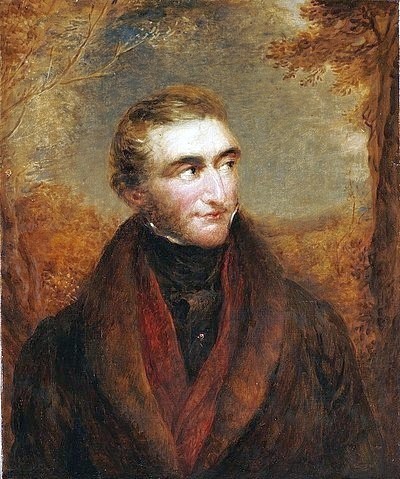 John Linnell, Bildnis des Malers John William Turner. In einem braunen Mantel und in einer Landschaft stehend. (Linnell,John,1792-1882,Christie's Images Ltd,19. Jahrhundert,Portrait,Linnell,John Linnell,Turner,William Turner,porträt,mann,künstler,künstlerporträt,maler)