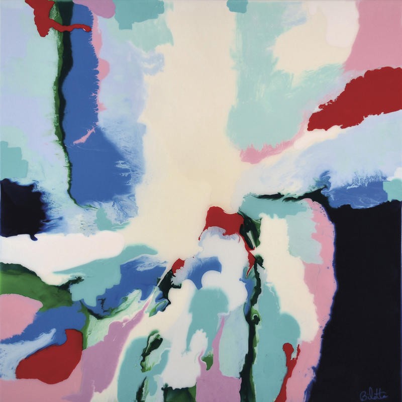Barbara Bilotta, THE SEA OF COLOR I (Abstrakte Kunst, Struktur, Farbflecken,  Wunschgröße, Treppenhaus, Wohnzimmer, Büro, Arztpraxis, modern, zeitgenössische Malerei, bunt)