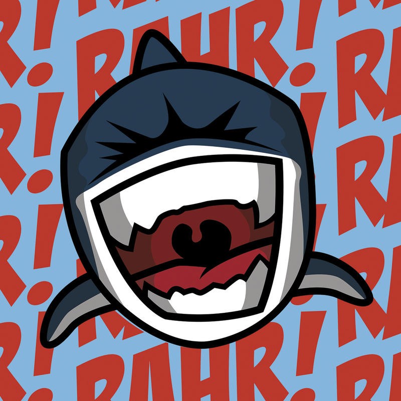 Jr. Enrique Rodriquez, RAHR! SHARK (Hai,Maul, Zähne, Comic, Kinderzimmer, Jugendzimmer, Wohnzimmer, Wunschgröße, Grafik, bunt)